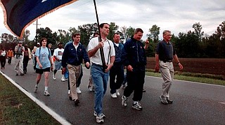 Photo by Mary Ann Chastain AP In 2000, Mayor Joe Riley, right, led hundreds of marchers 120 miles to the Columbia, S.C. demanding that the Confederate flag to be removed from the top of the state Capitol.