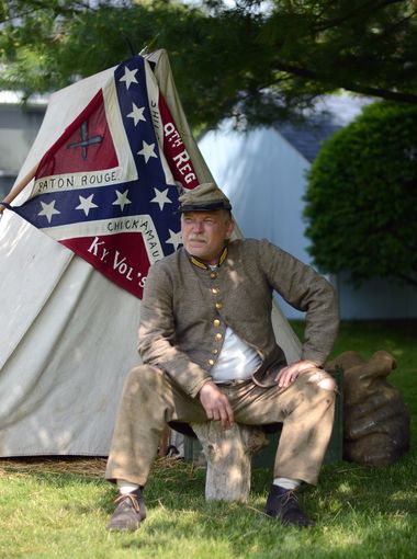 John McIntosh, of Royal Oak, said he participants for the camaraderie and to remember his ancestors. What he enjoyed most was answering questions from the public, Sunday, June 7, during the Lexington Civil War Festival. (Photo: ANDREW JOWETT, TIMES HERALD)
