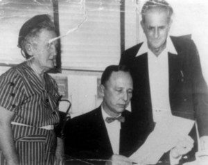 The police were baffled and residents were panicked by the mysterious intruder. After eight of the bizarre attacks, police got a break. Mr. and Mrs. Terrell Heidelberg were attacked in their home but this time rather than take hair, the intruder assaulted them, breaking Mrs. Heidelberg's teeth and striking Mr. Heidelberg with an iron bar. As police searched for a suspect, one additional haircut attack occurred, according to oddlyhistorical.com. Then authorities announced the arrest of William A. Dolan - who had a grudge against Terrell's father, a judge - was charged with attempted murder in the Heidelberg's assault. Police also found a collection of human hair near his home and announced to the public the Phantom Barber had been captured. (Photo of William A. Dolan, the accused Phantom Barber, his wife Lucy and attorney Howard McDonnell, seated, in 1948. Contributed by Sandra Moncrieff via OddlyHistorical.com)