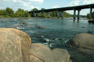 The Congaree River, which is formed where the Broad and Saluda rivers meet in Columbia,