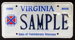 Virginia's recalled license plate featuring the Confederate Flag.