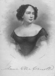 An engraved portrait of American politician, pamphleteer and lobbyist Anna Ella Carroll (1815-1893), circa 1850s. (Photo by Kean Collection/Getty Images)