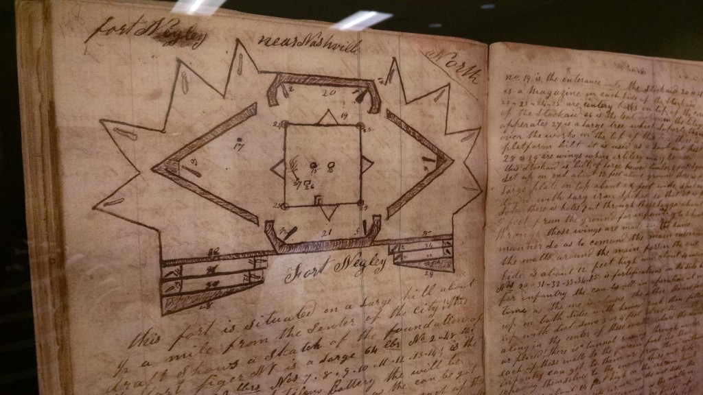 An early sketch of the layout of Fort Negley shows the compound would bristle with heavy artillery. Much of it was shipped upriver from naval vessels. CREDIT CHAS SISK / WPLN