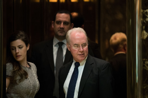 NEW YORK, NY - NOVEMBER 16: Rep. Tom Price gets into an elevator at Trump Tower, November 16, 2016 in New York City. President-elect Donald Trump and his transition team are in the process of filling cabinet positions for the new administration. (Photo by Drew Angerer/Getty Images)