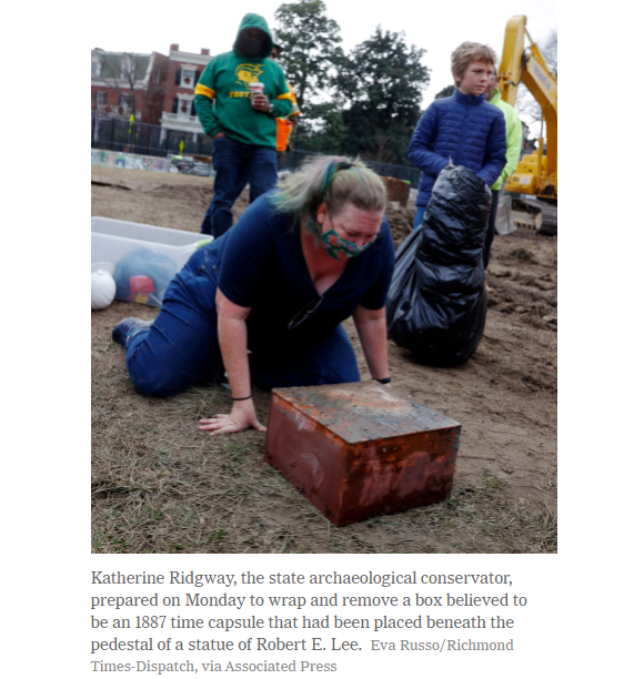 Second Time Capsule Is Found Beneath Pedestal of Lee Statue