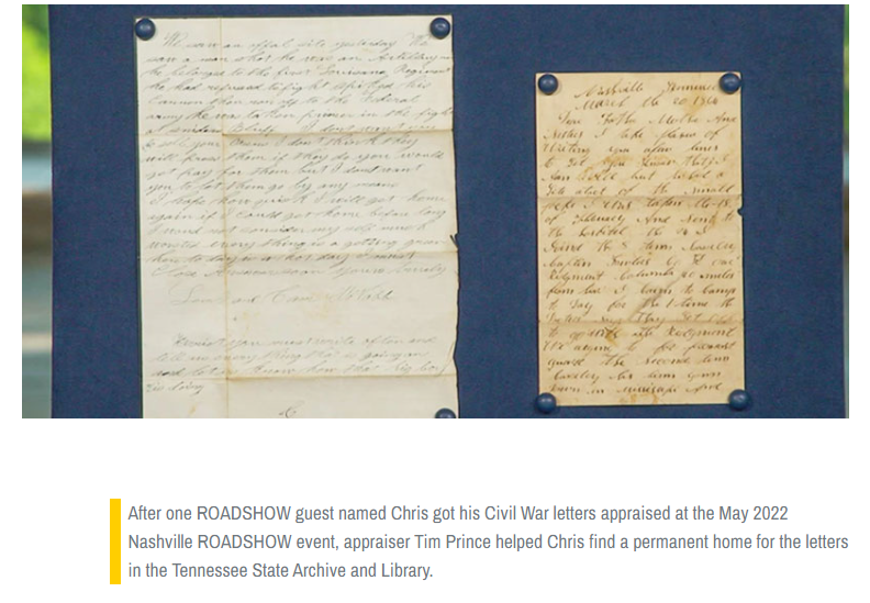Antique Roadshow’s Civil War Letters Find Permanent Home